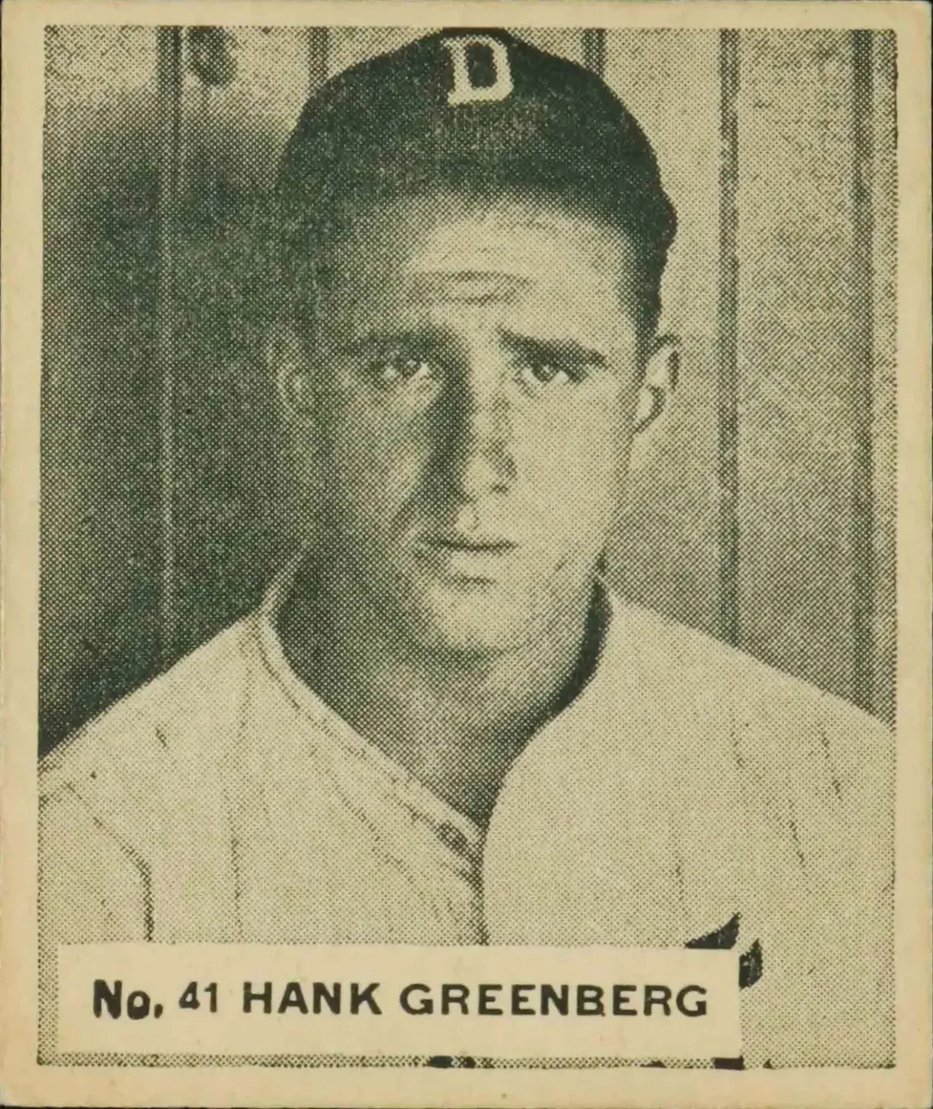 The 41st card in the checklist features Detroit slugger Hank Greenberg.