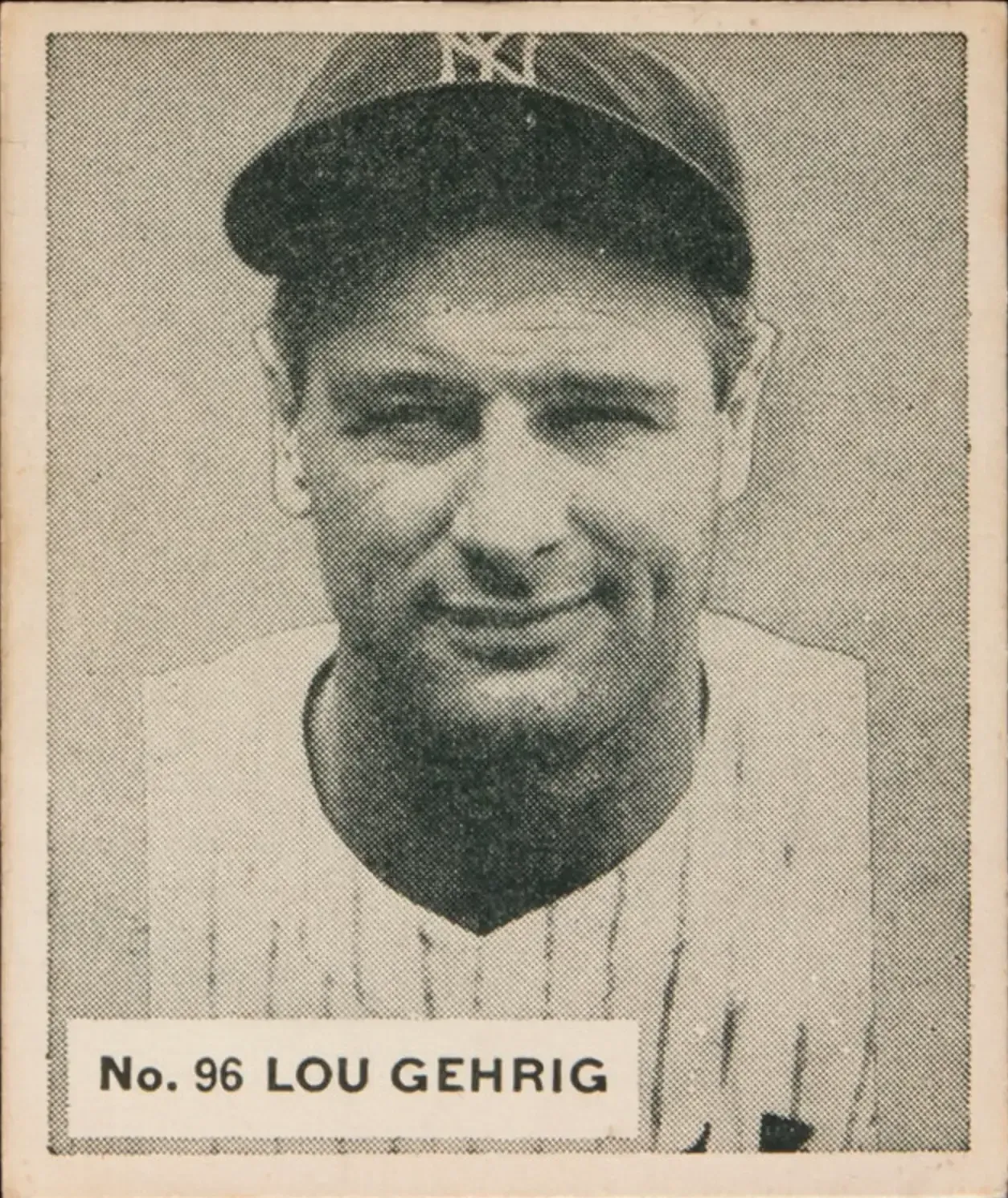 Triple crown winner in 1934, this card was printed in the prime of Gehrig's career.