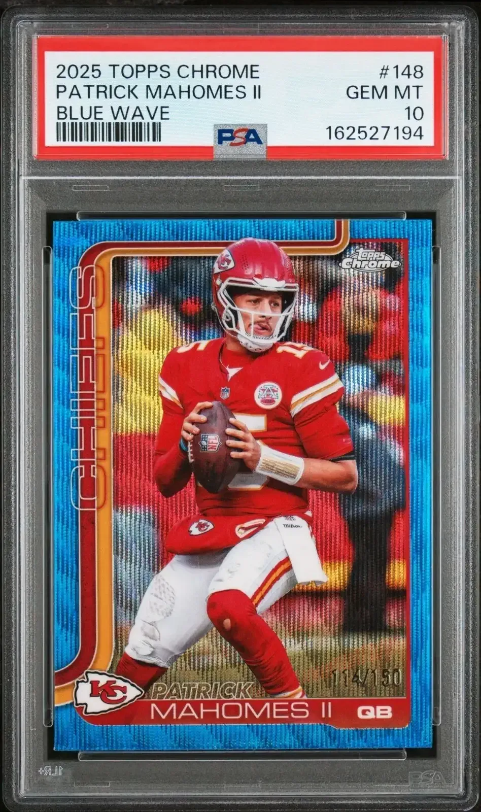 Patrick Mahomes Blue Wave /150 PSA 10