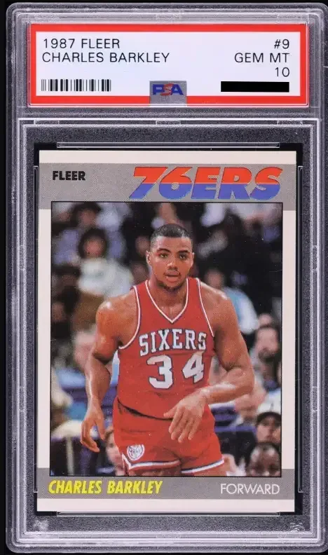 The last two PSA 10 sales of Barkley's rarer second-year Fleer card topped $10k.