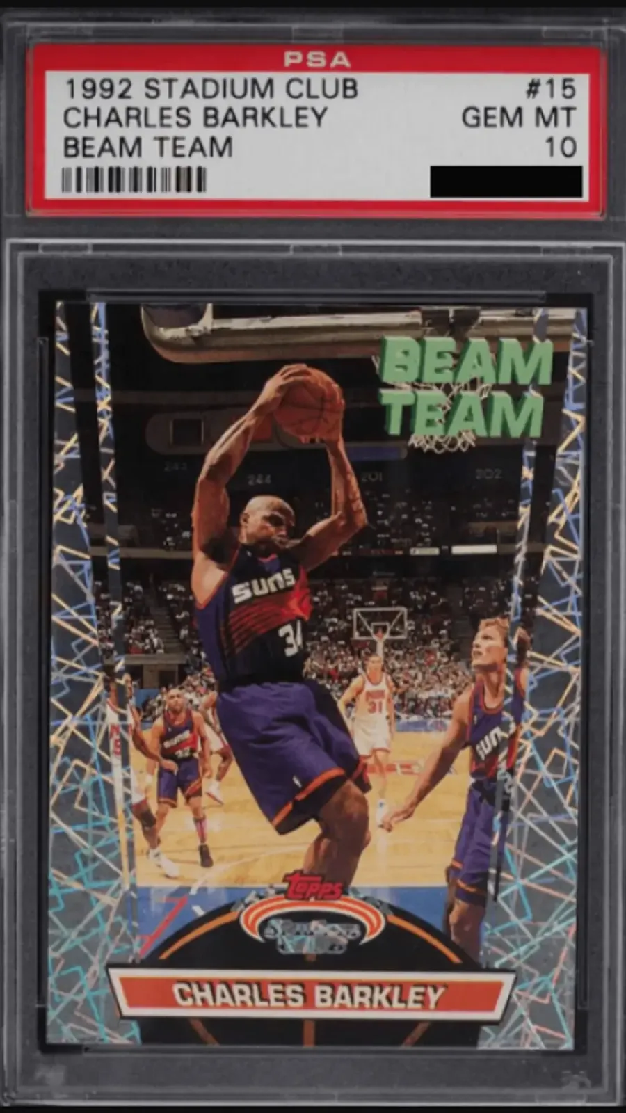 Barkley's PSA 10 1992 Stadium Club Beam Team last sold for $2,400.