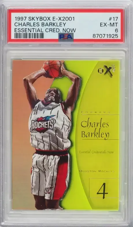 Slabbed copies of Barkley's 1997 E-X2001 Essential Credentials Now has brought in between $17k and $20k.