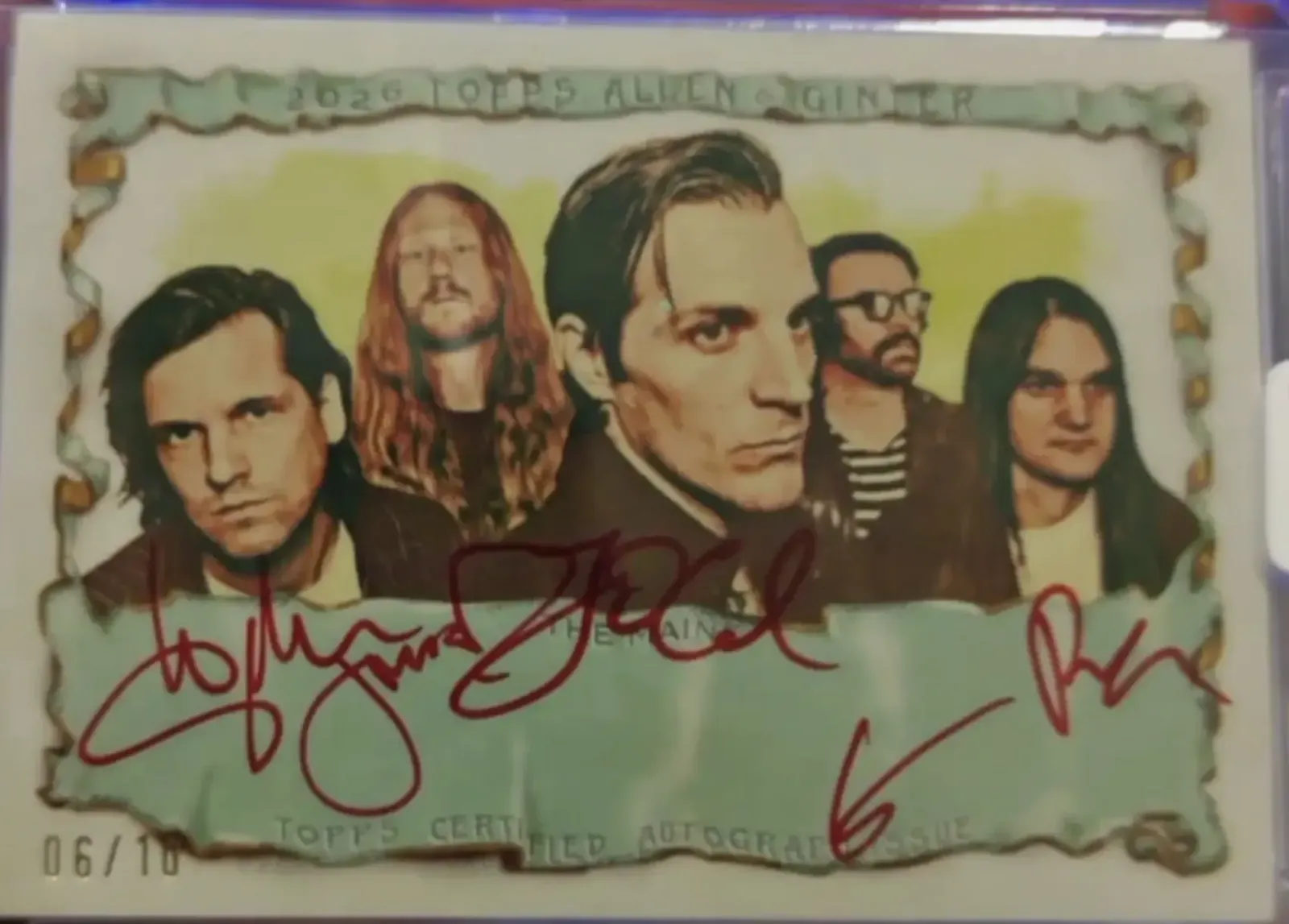 The Maine QUINTUPLE AUTOGRAPH #AA-TM RED INK 6/10