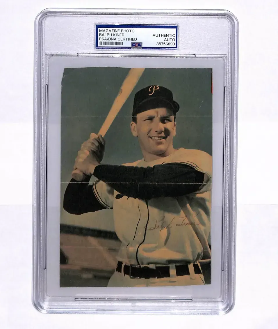 From The Barry Walner Collection: 1950s Baseball Magazine Ralph Kiner 1952-1954 Period-Signed PSA