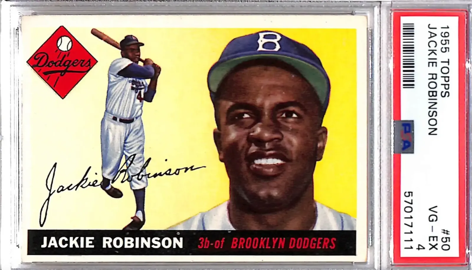 1955 Topps Jackie Robinson #50 PSA 4 Very Good-Excellent