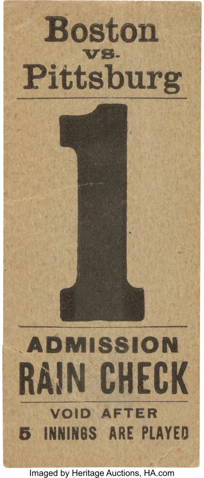 1903 World Series Game 1 ticket headlines Heritage auction