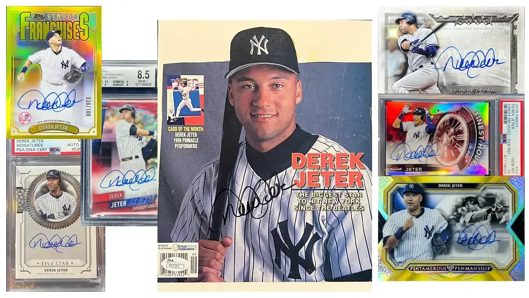 Collection of the variety of Derek Jeter autographs available