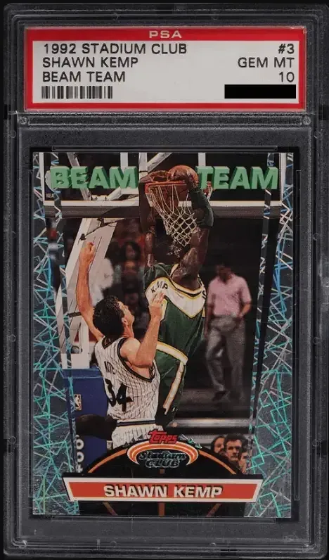 A PSA 10 copy of Kemp's 1992 Stadium Club Beam team is up over 250% over the last year.