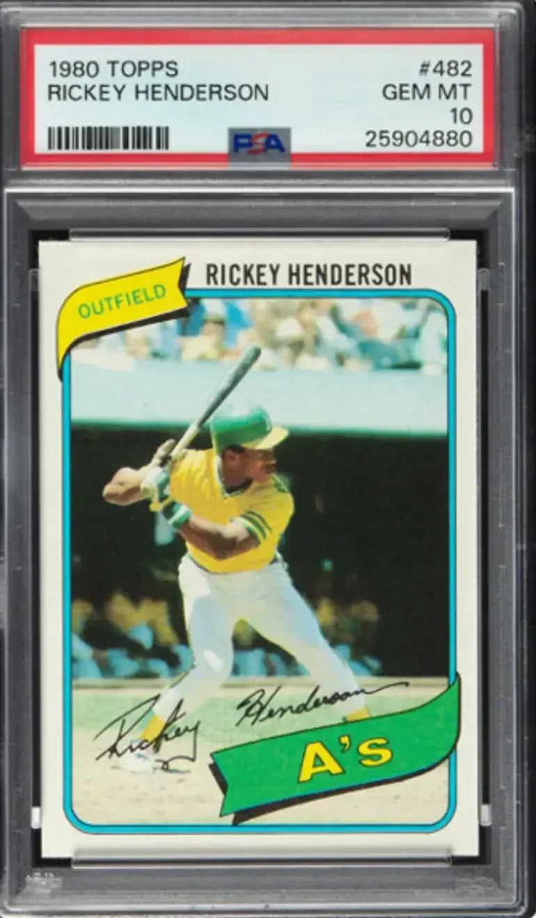 This 1980 Topps Rickey Henderson rookie card just reached an all-time high of $268,400 in September, 2026.