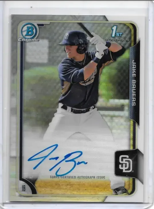 Jake Bauers Bowman 1st Autographed Refractor #'d 6/499 Non-Graded