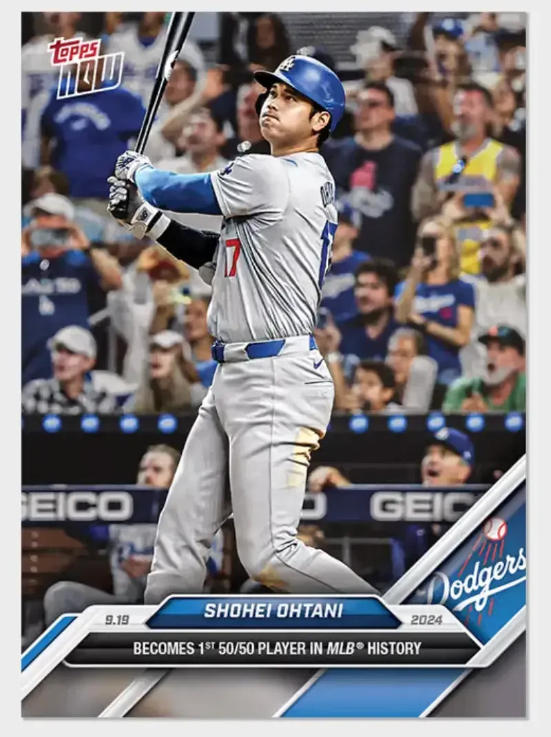 Shohei Ohtani's 50/50 Topps NOW card held the previous print-run record at 653,737 before Messi surpassed it.