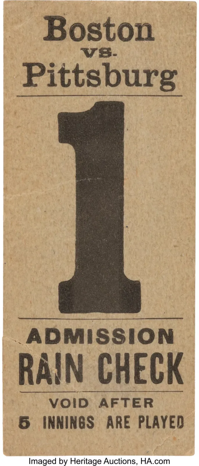 Ticket to Game 1 of the 1903 World Series.