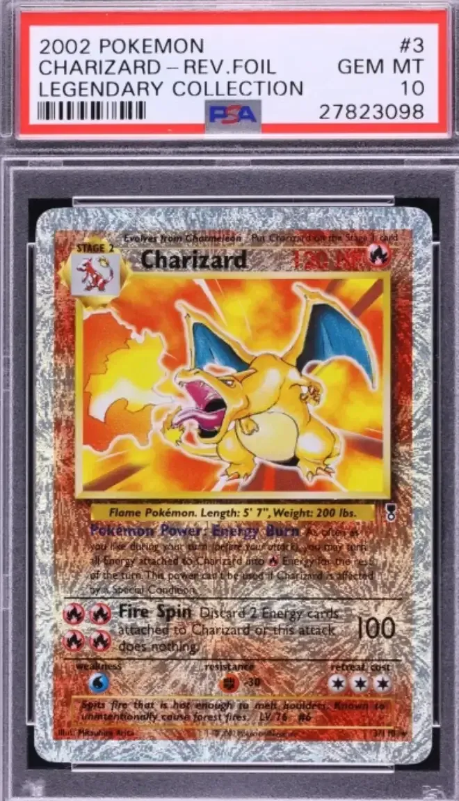 2002 Pokemon Legendary Collection Reverse Holo Charizard #3 PSA 10