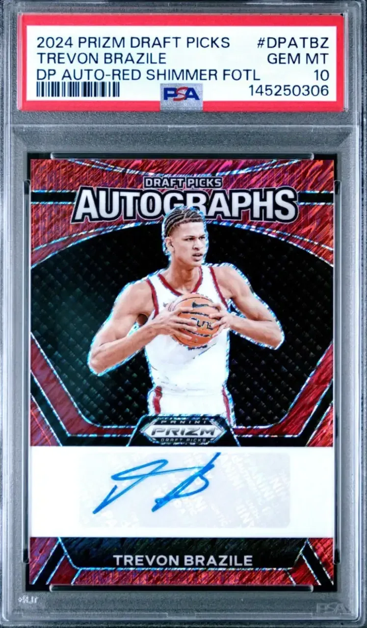Trevon Brazile 2024 Prizm Draft Picks Red Shimmer FOTL /11 PSA 10