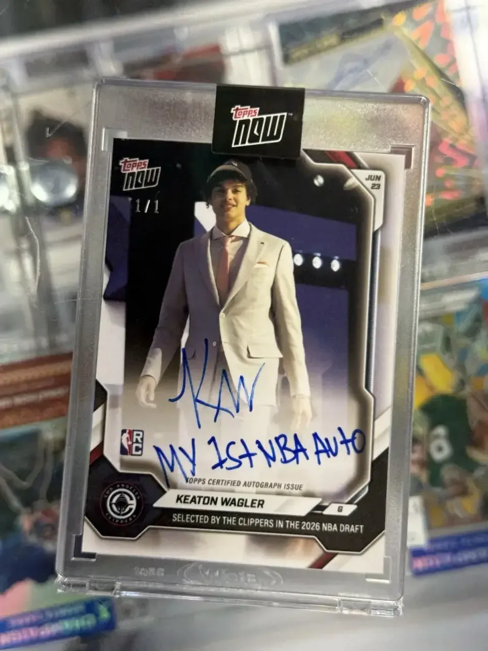 2026 Topps Now #KWAG Keaton Wagler Rookie Draft Day 1st Auto LA Clippers l 1/1