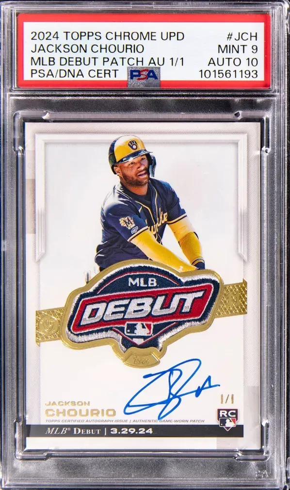 20024 Topps Chrome Jackson Chourio Rookie Patch Auto.