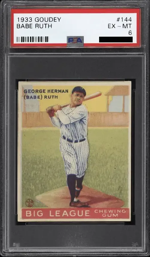 Babe Ruth 1933 Goudey #144 PSA 6