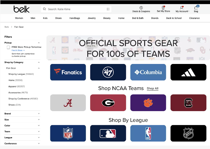 Belk and Fanatics Join Forces to Expand Licensed Sports Merchandise Selection