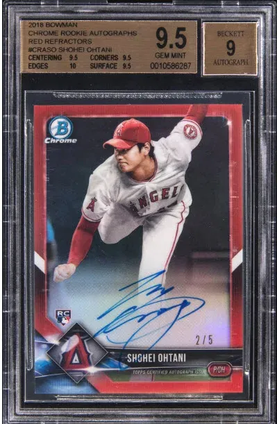 Shohei Ohtani 2018 Bowman Chrome Red Refractor Sells for $2.44 Million