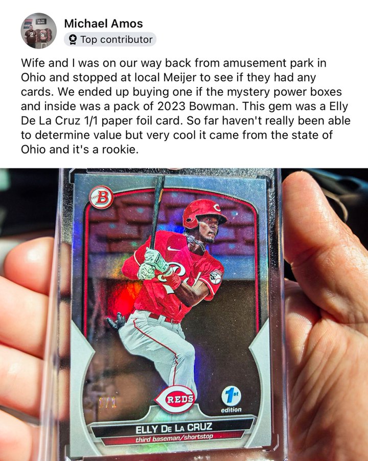 Spontaneous Stop at Ohio Store Leads to Discovery of Rare 1-of-1 Elly De La Cruz Rookie Card