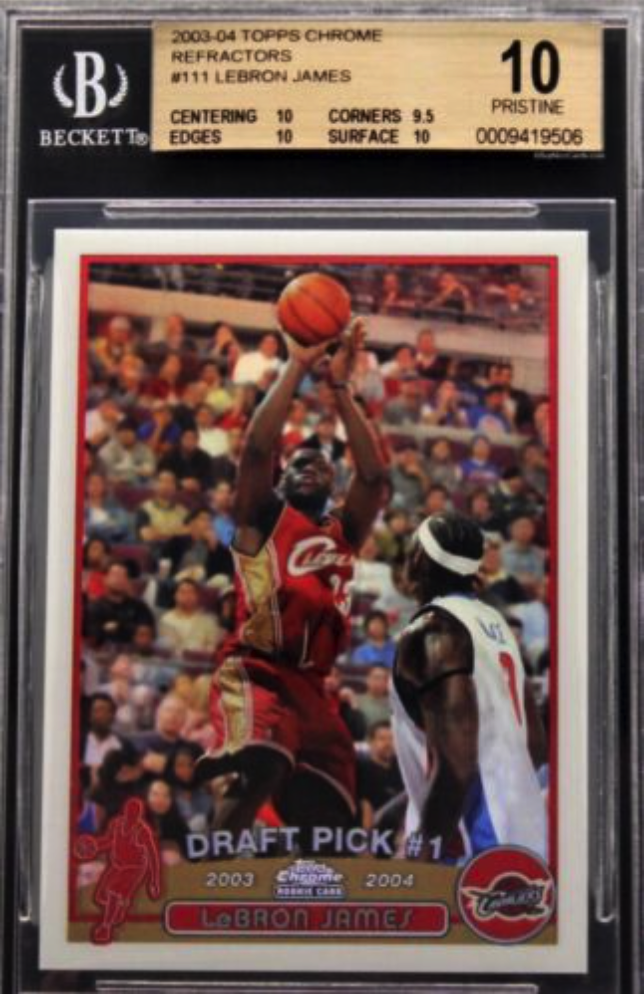 2003-04 Topps Chrome LeBron James Black Refractor BGS 9