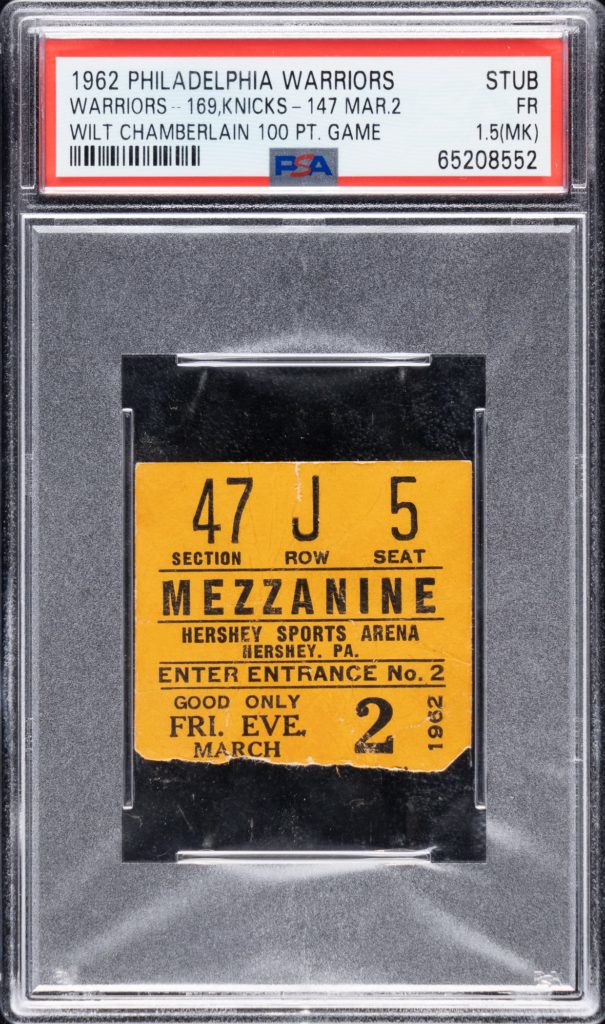 Wilt Chamberlain's Historic 100 Point Game Stub Up for Auction